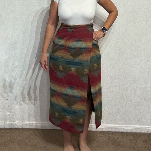 No. 4 Exp Jeans Vintage Midi Wrap Skirt Sz 10 - Picture 1 of 12